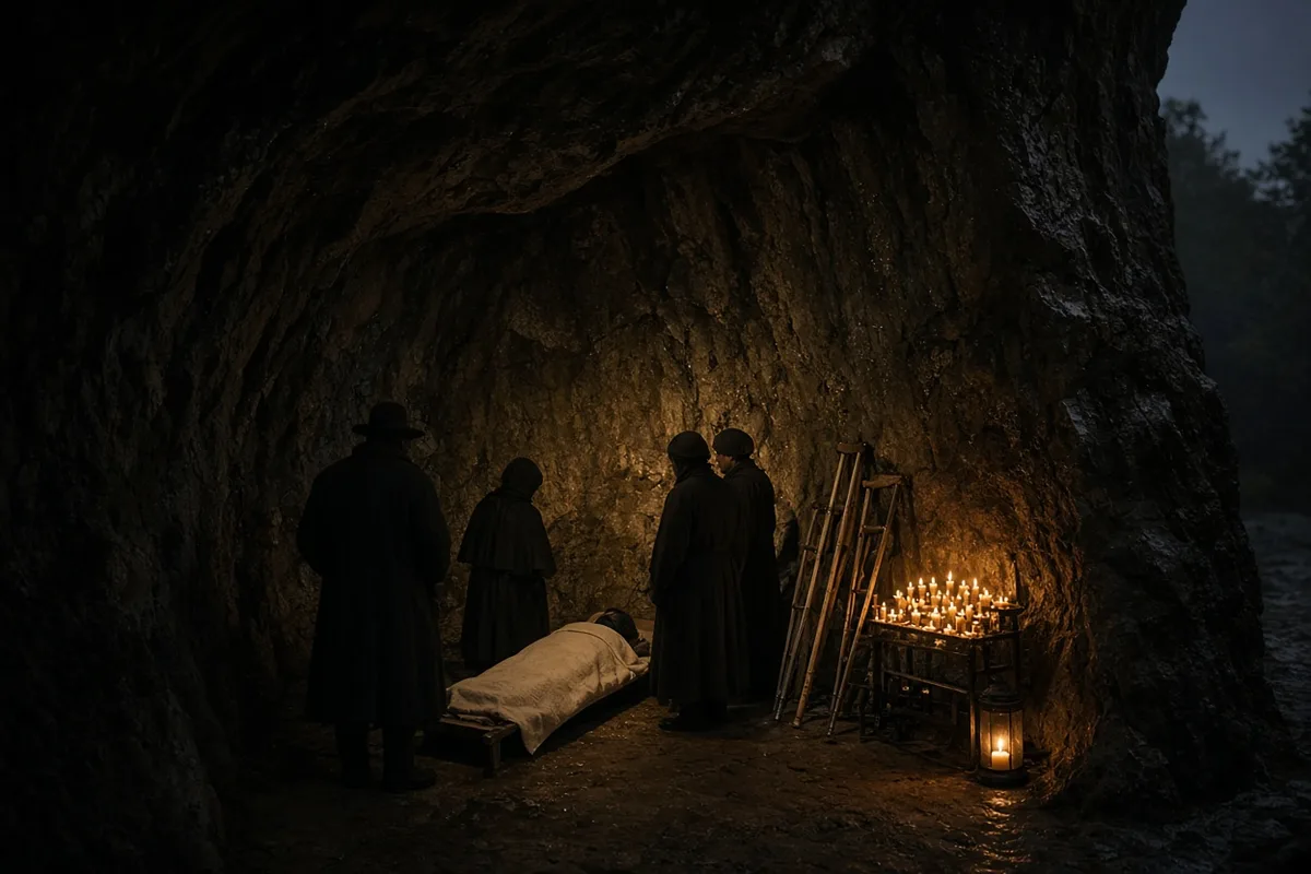 Traverni was taken to the Lourdes grotto as part of the standard pilgrimage process.