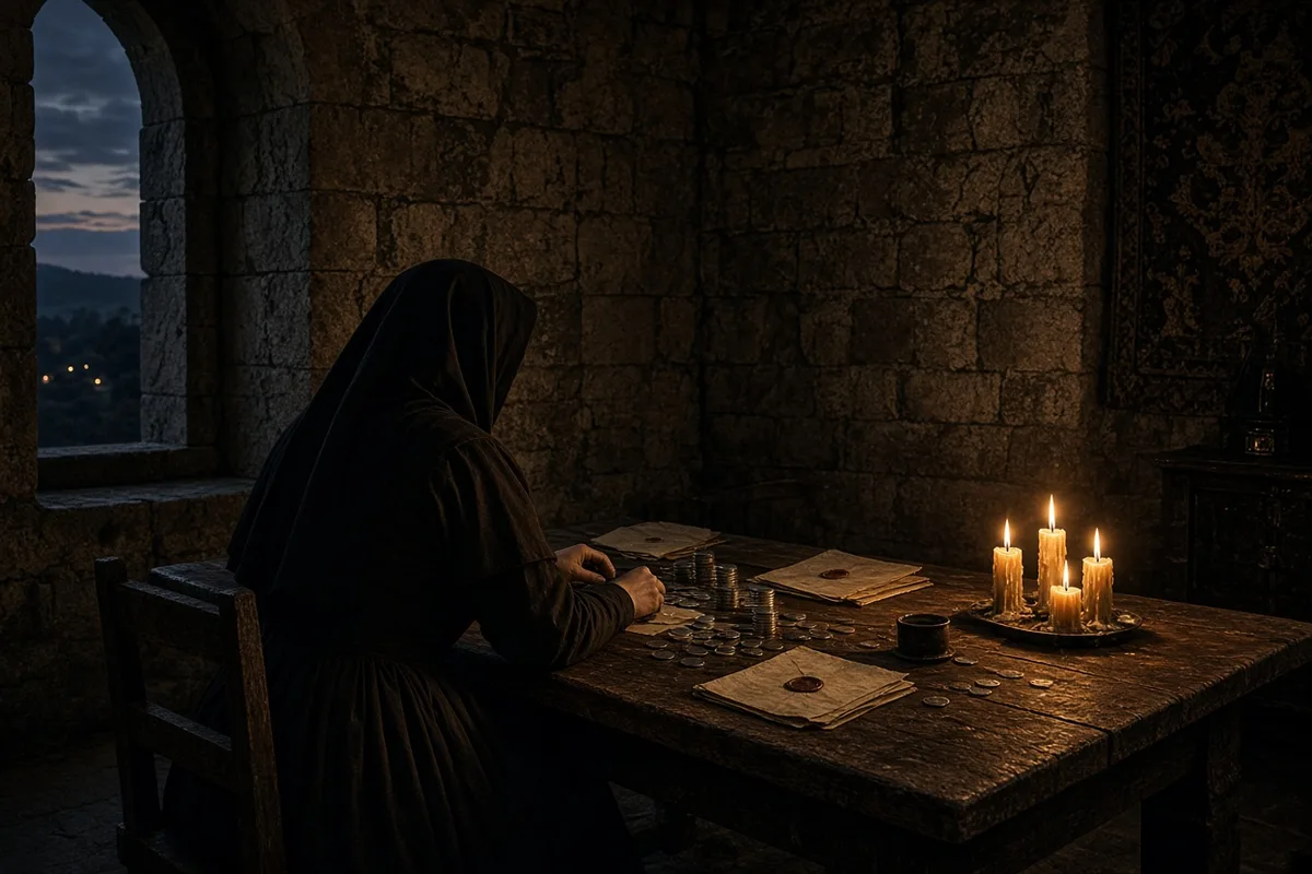 After her husband's death, Elizabeth of Hungary dedicated her dowry to charitable works in 1228.