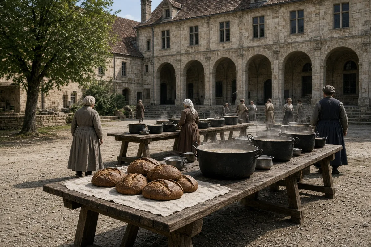 Elizabeth fed the destitute who came to the Marburg hospital.