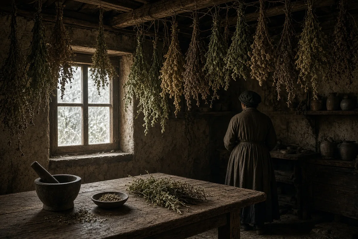 Medical care at the 13th-century hospital included the preparation of herbal remedies.
