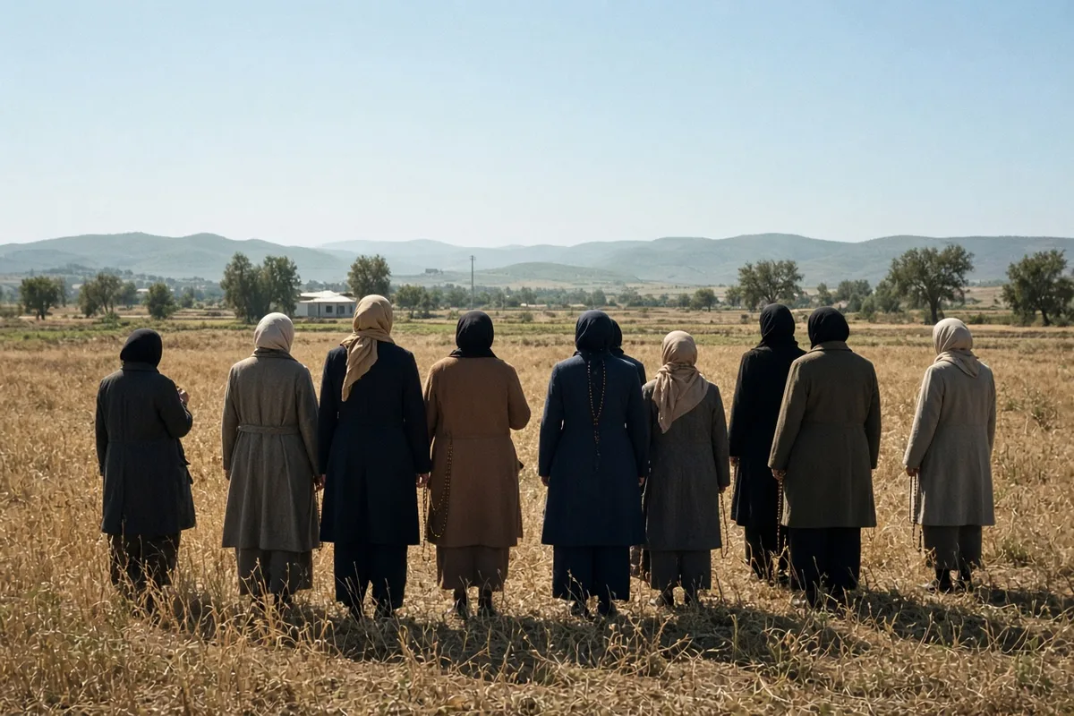 Pilgrims gathered with Julia Kim in Naju in 1985 to witness reported solar miracles documented by Korean Catholic observers.
