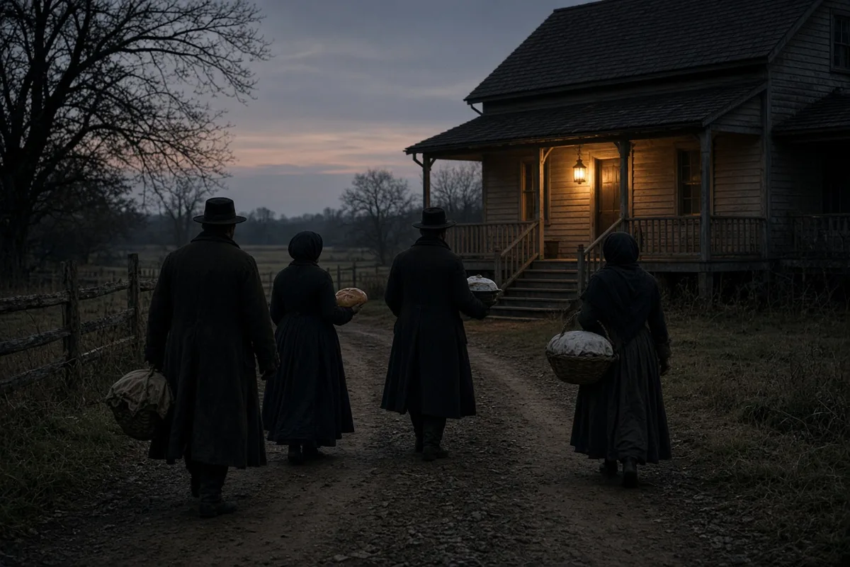 That same evening, Amish families brought food and comfort to the home of Marie Roberts, the shooter's widow, extending the same care they would offer any grieving neighbor.