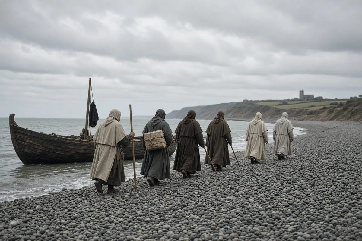 Augustine and forty monks landed in Kent in 597 after being sent by Pope Gregory the Great.