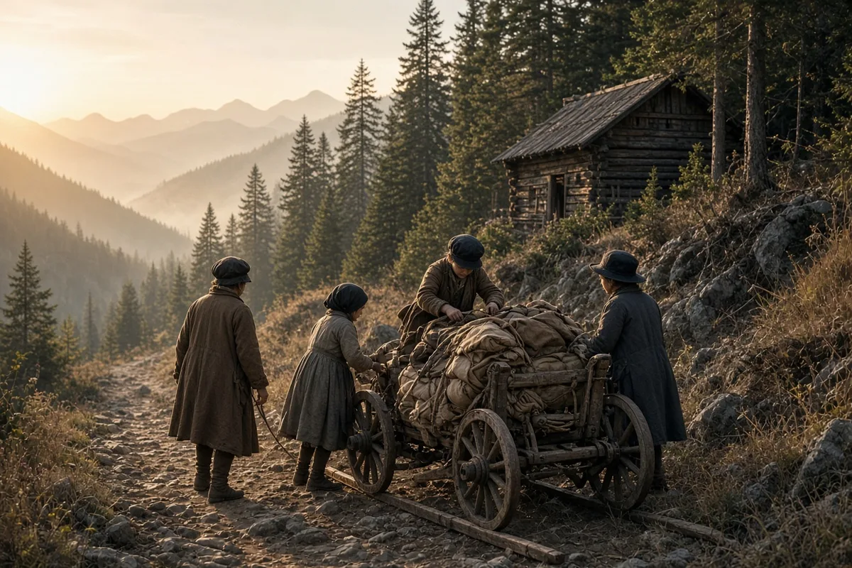Accounts from the relief efforts describe the children assisting with preparations for the descent out of the mountains.