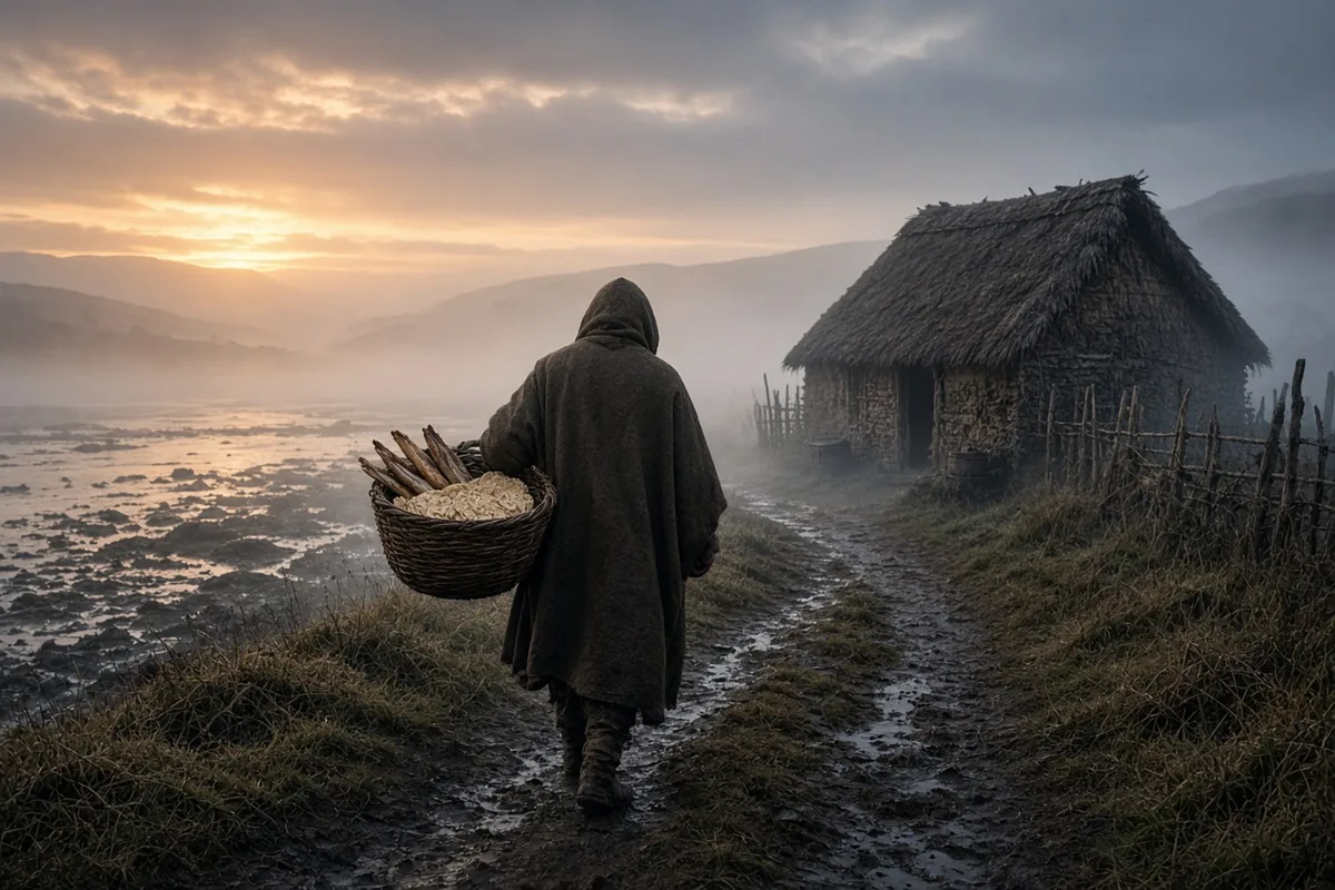 Bede records that Cuthbert regularly left his hermitage to bring food to isolated plague sufferers in the surrounding countryside.