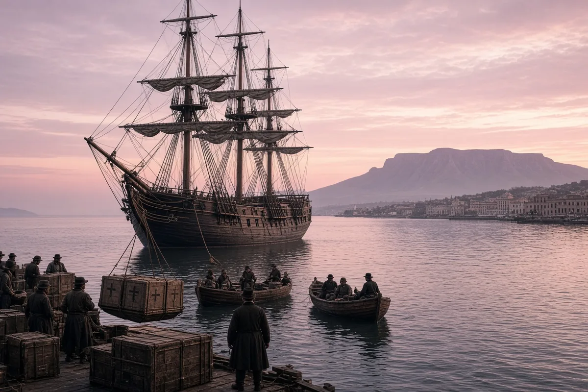 David Livingstone arrived at Cape Town, South Africa, aboard the George on 14 March 1841.