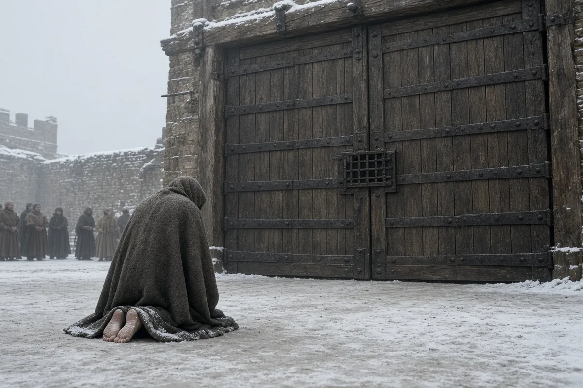 Henry IV waited outside the castle gates for three days in the snow.