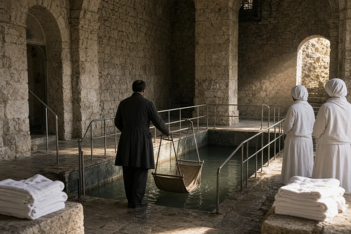 The relative was immersed in the Lourdes baths during the visit.