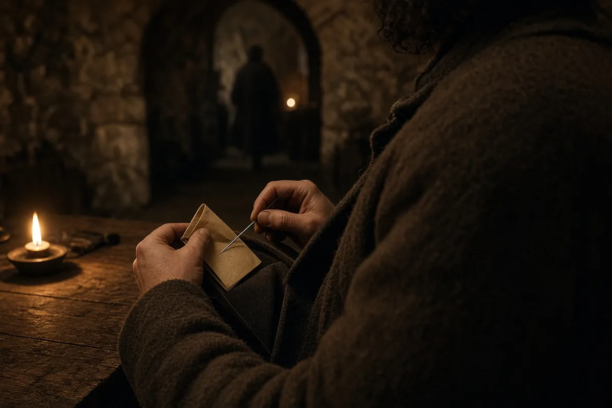 Pascal sewed the parchment into the lining of his coat, carrying the hidden record of his experience with him unmentioned for the rest of his life.