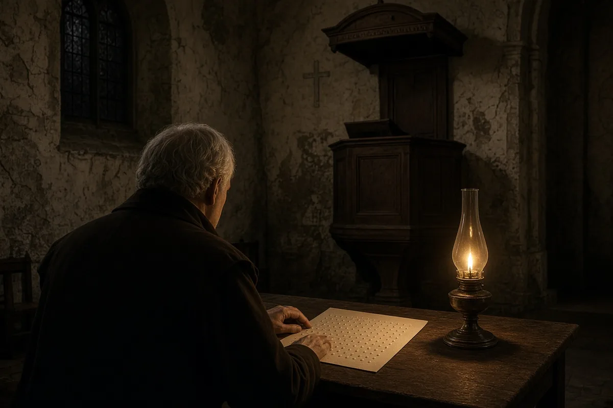 Braille's dot patterns enabled the pastor to verify biblical passages through touch alone.