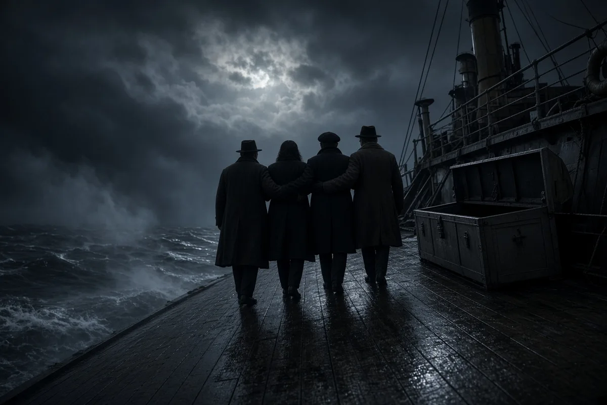 The chaplains linked arms and remained on deck to pray with the men.