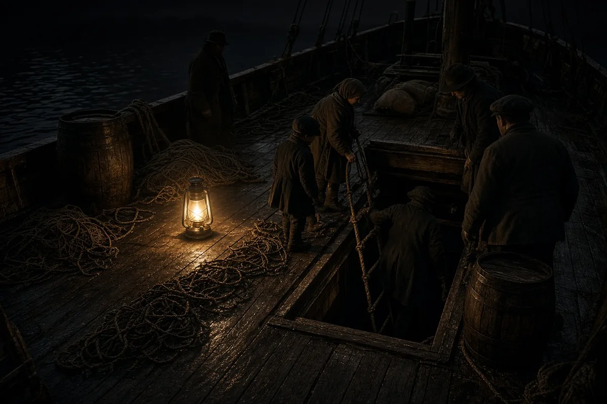 Jewish families boarded fishing boats at night to cross to Sweden.