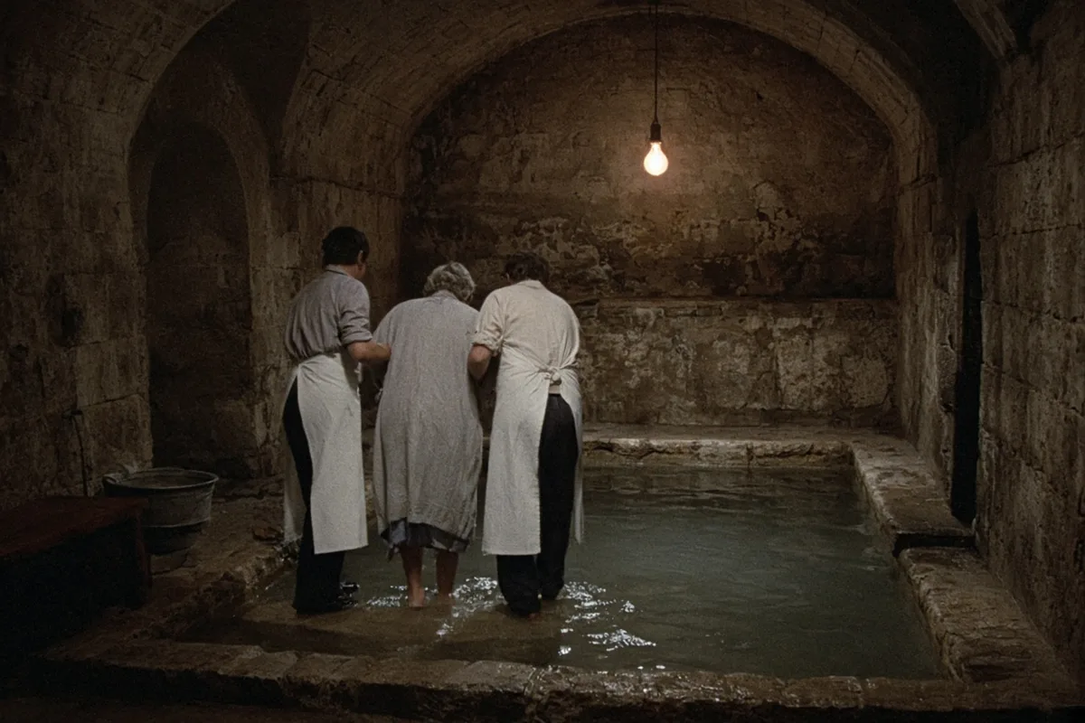 The relative underwent immersion in the Lourdes baths during the pilgrimage.