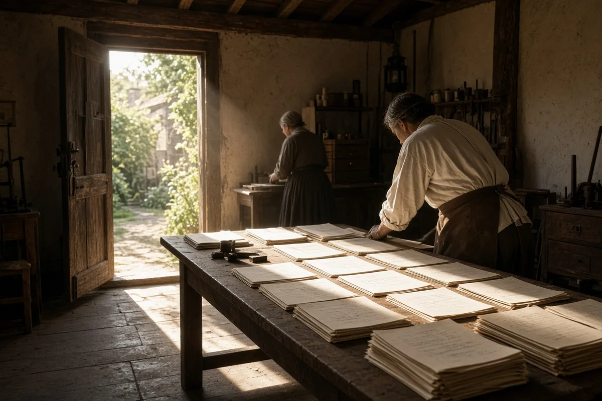Printers assembled the sheets of the Institutes into complete signatures for binding.