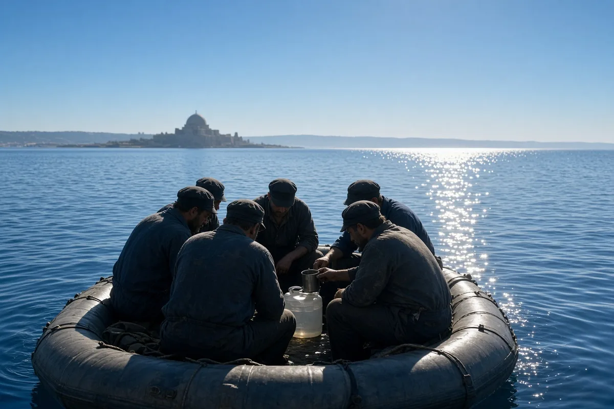Crew members endured days in the life raft with severely restricted water rations following the loss of the Atlantic Conveyor.