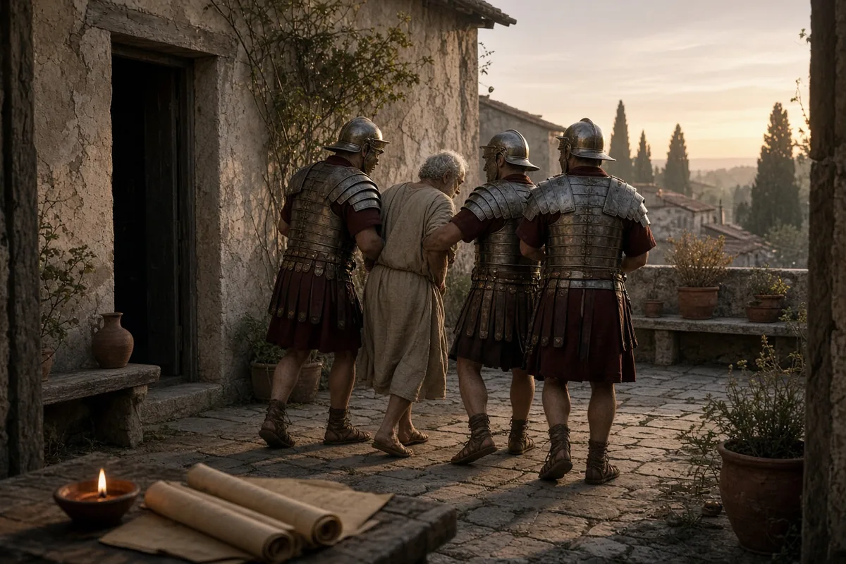 Polycarp was arrested by Roman authorities in Smyrna around 155 AD.