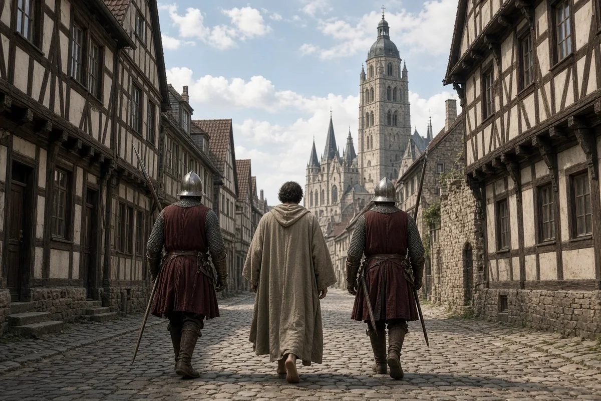 Jan Hus was escorted from his cell to the execution site outside the city walls.