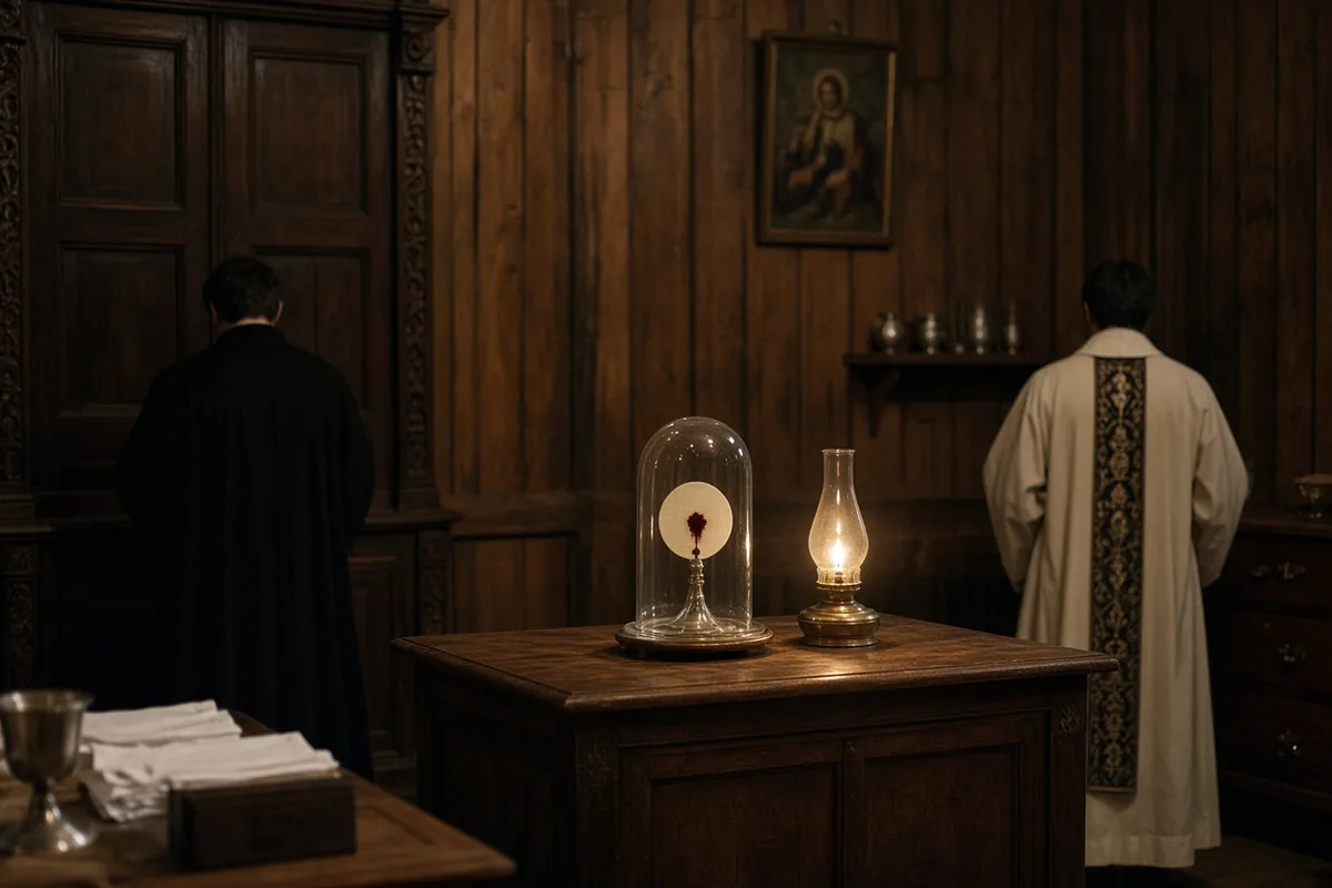 Church officials preserved the host in a transparent container for study.