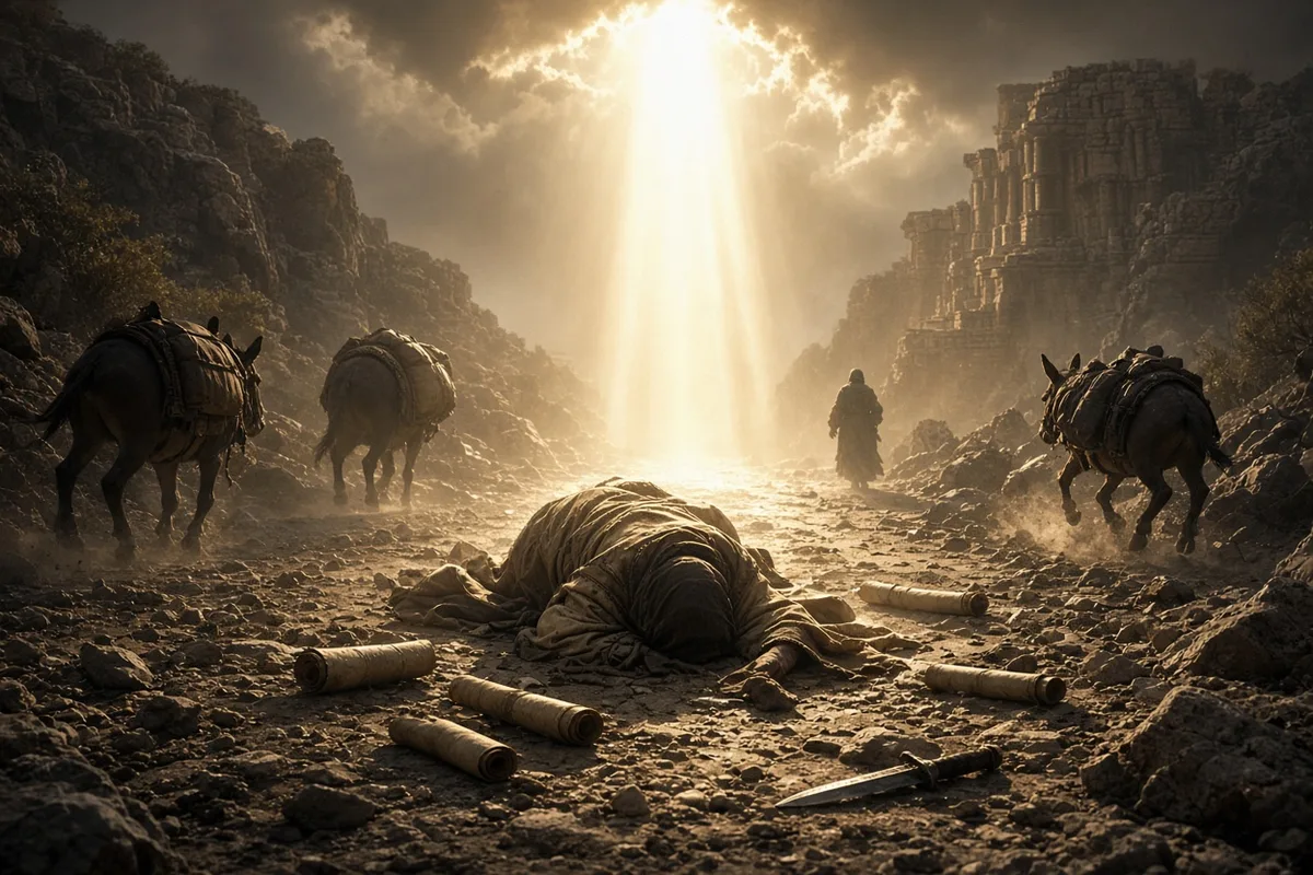 Saul was suddenly overwhelmed by a heavenly light and fell to the ground, hearing a voice ask why he persecuted it.