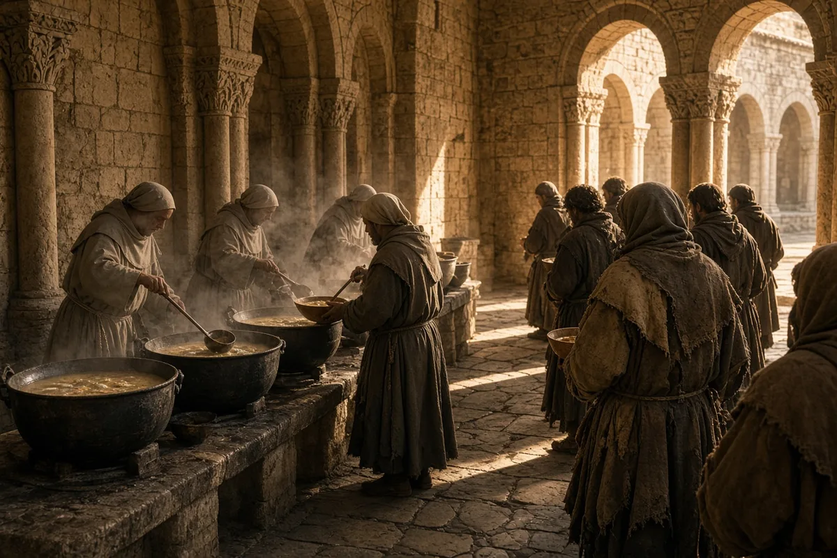 The monastery quickly became known for its care of the poor and sick.