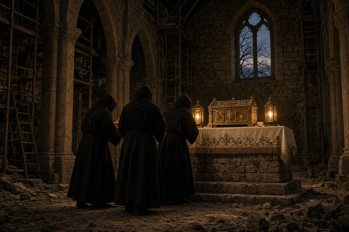 Radegund acquired and enshrined a relic of the True Cross at the abbey.