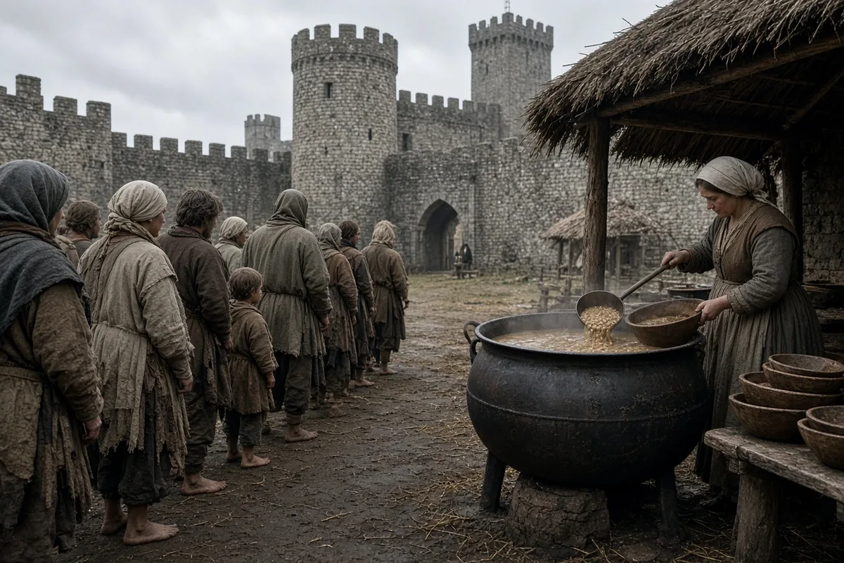 Her charity supplied regular meals to the poor at the gates of the Scottish court.