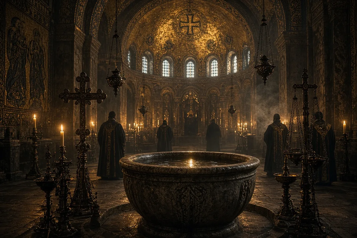 Olga traveled to Constantinople in 957 and received baptism there under the sponsorship of Byzantine Emperor Constantine VII.