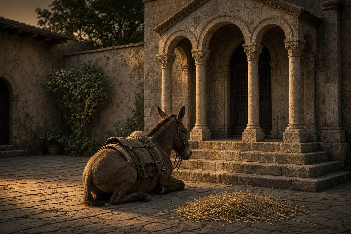 The kneeling of the mule persuaded the heretic of the real presence of Christ in the Eucharist.