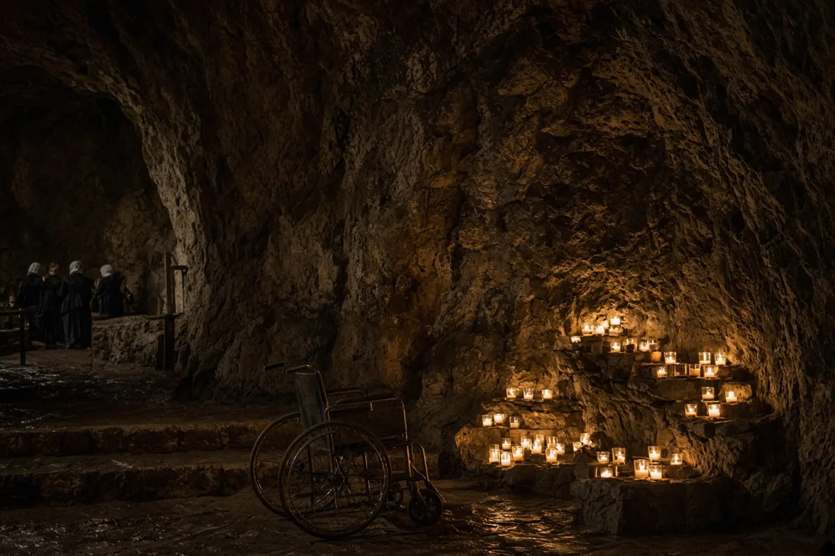 Bély visited the Lourdes shrine as part of his pilgrimage.