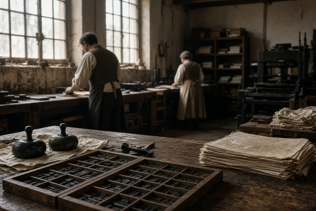 Printers set the text of the Enquiry in movable type for the first edition.