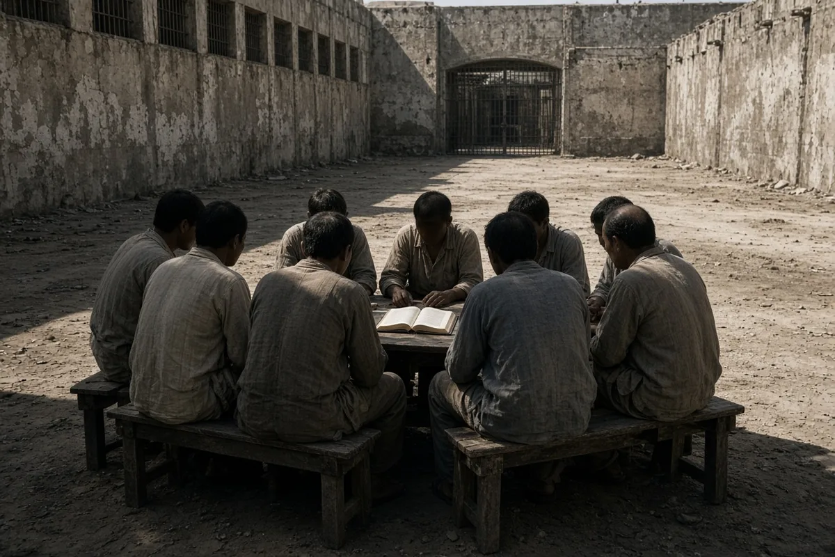 He wrote about sharing Bible passages with fellow prisoners during supervised daytime gatherings.