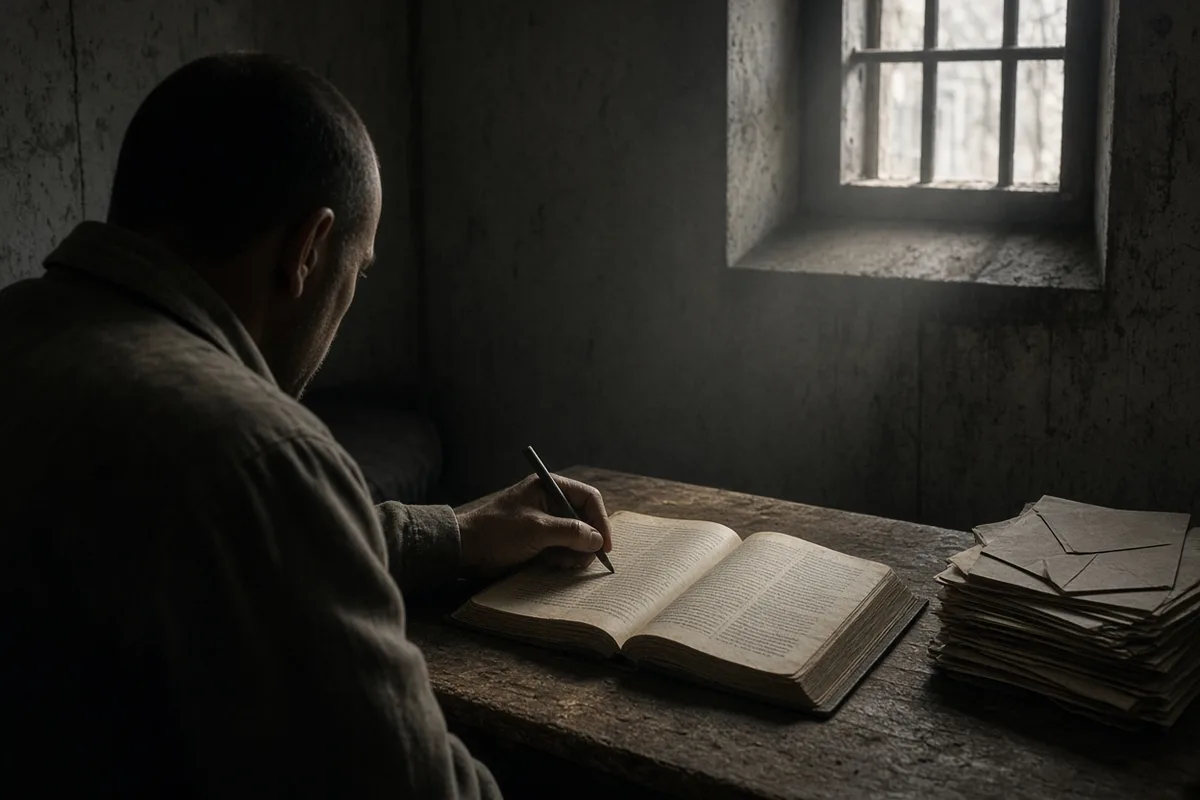 His writings mention marking passages and making notes during solitary study.