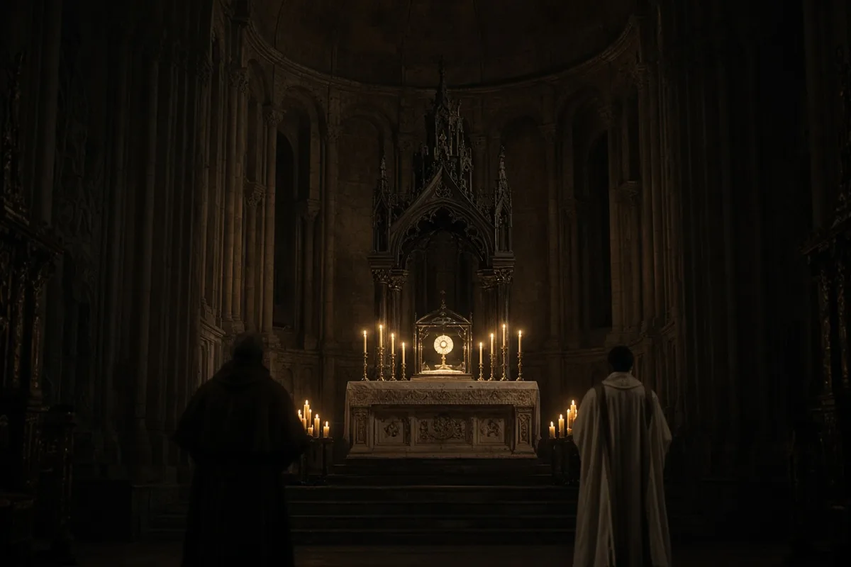The bleeding host was preserved and venerated in Santarém church.