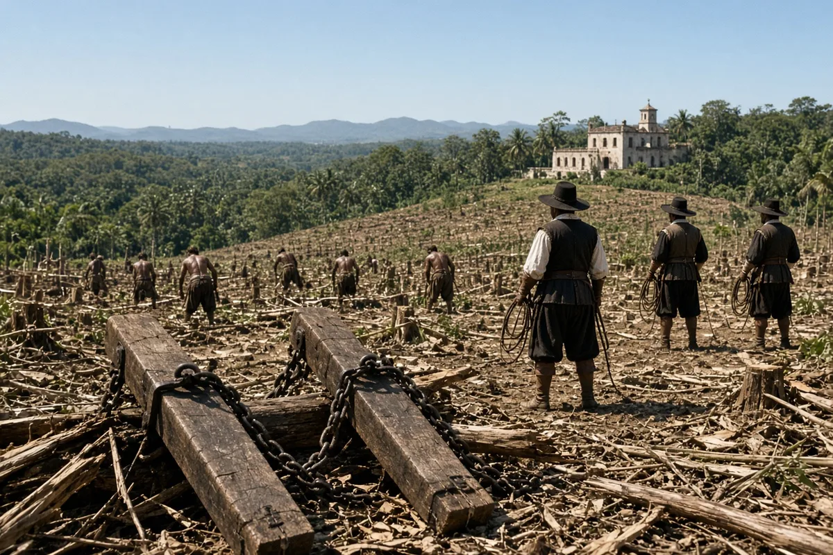 De las Casas witnessed firsthand the forced labor and physical abuse inflicted on Taíno villagers by Spanish encomenderos.