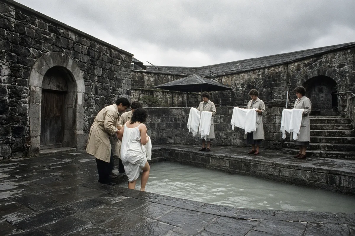 The sister underwent the ritual immersion in the Lourdes baths during her visit.
