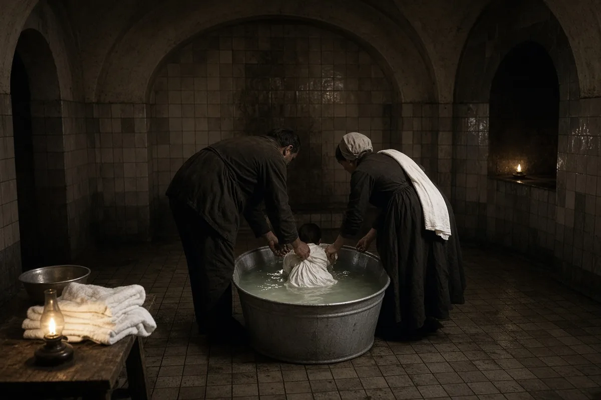 The girl was immersed in the Lourdes baths as part of the traditional ritual.