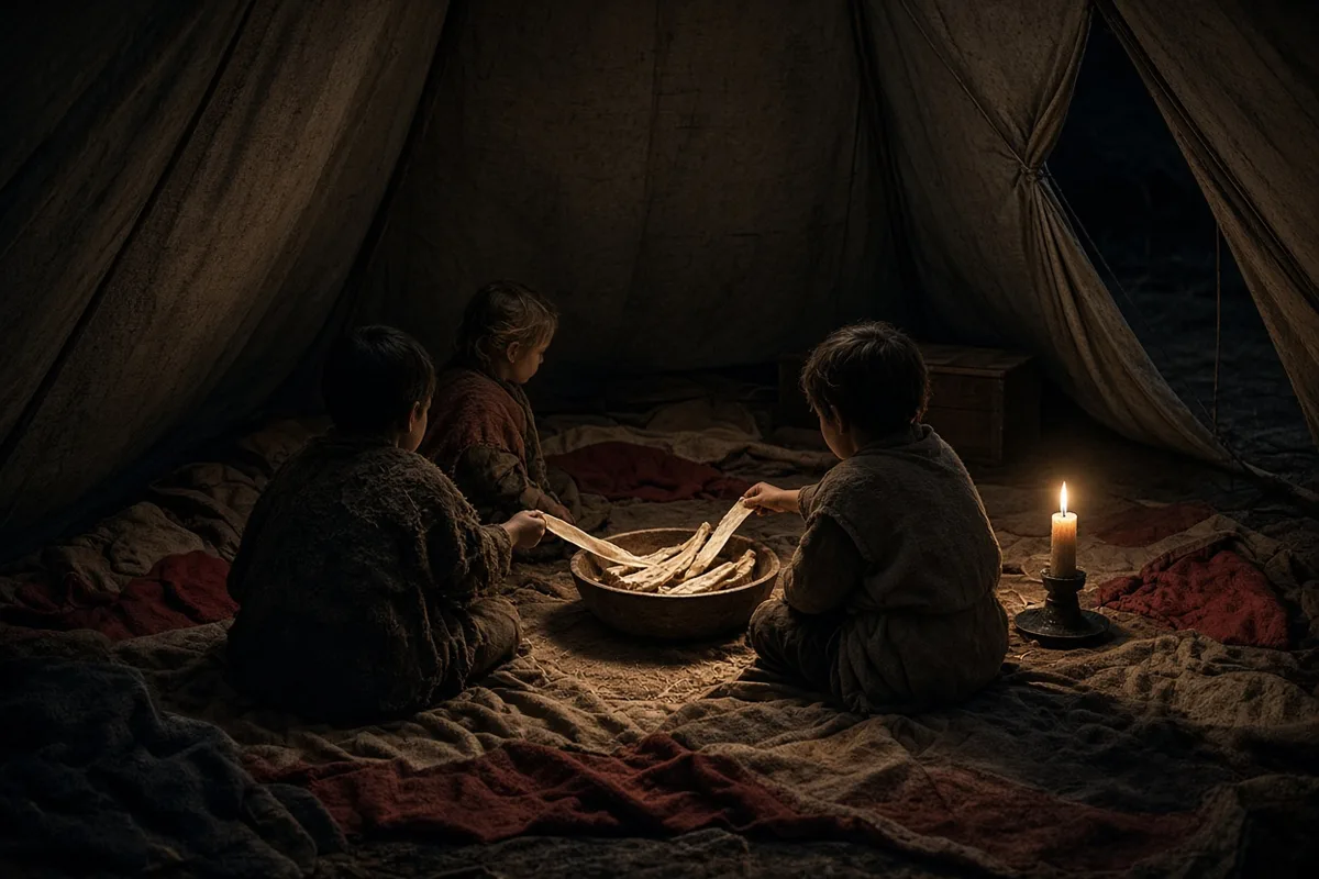 1847 survivor accounts note the extreme rationing of leather and bone that sustained the children during starvation.