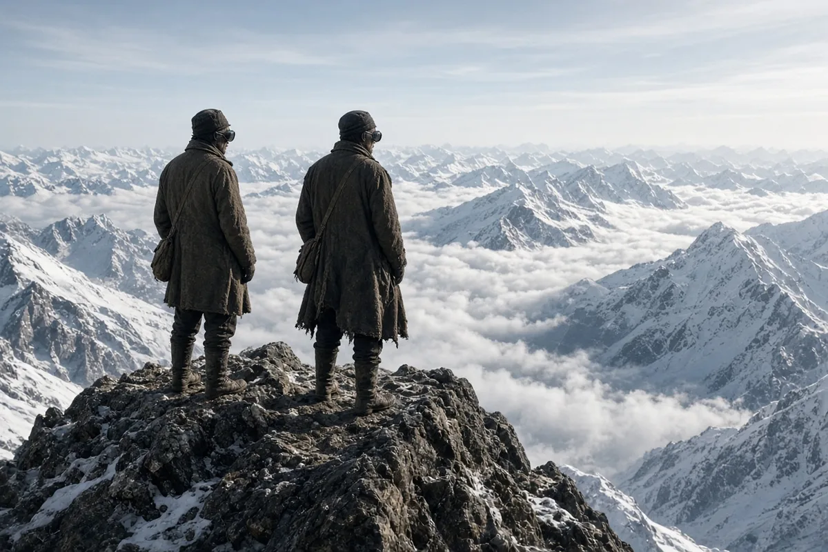 In December, Fernando Parrado and Roberto Canessa reached a high peak expecting to see green valleys, but found only more mountains stretching to the horizon.