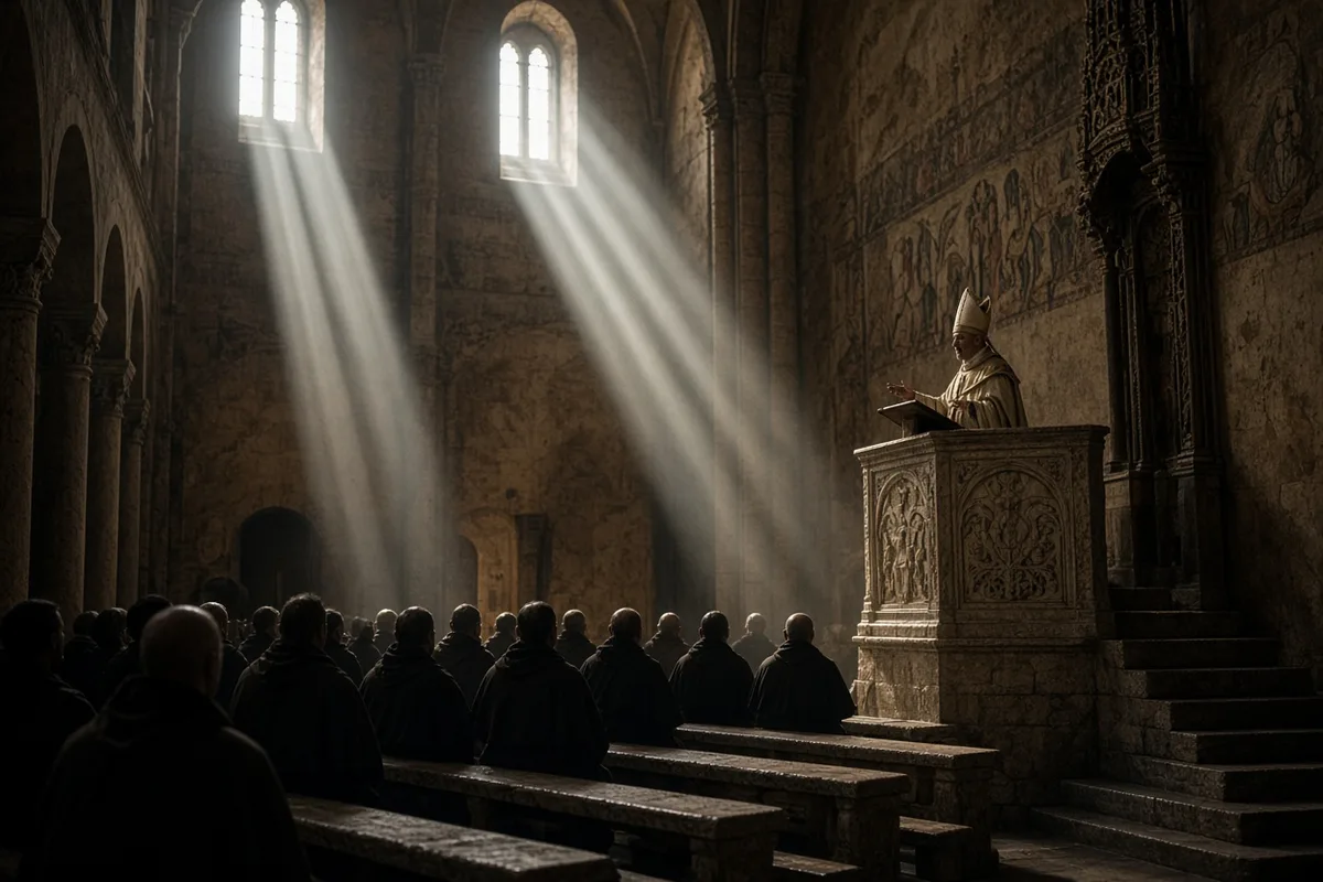 Augustine regularly attended the preaching of Bishop Ambrose in Milan.