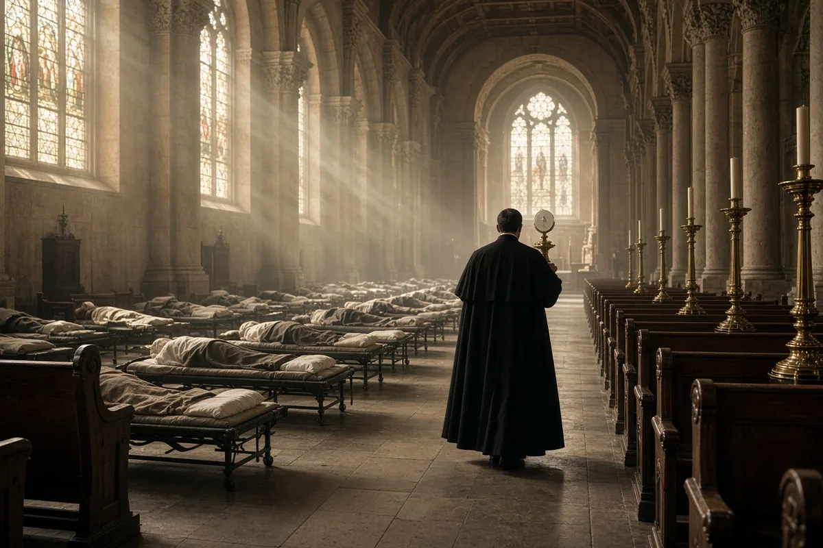 During the Eucharistic procession at Lourdes, Jeanne Fretel experienced the onset of her reported healing.