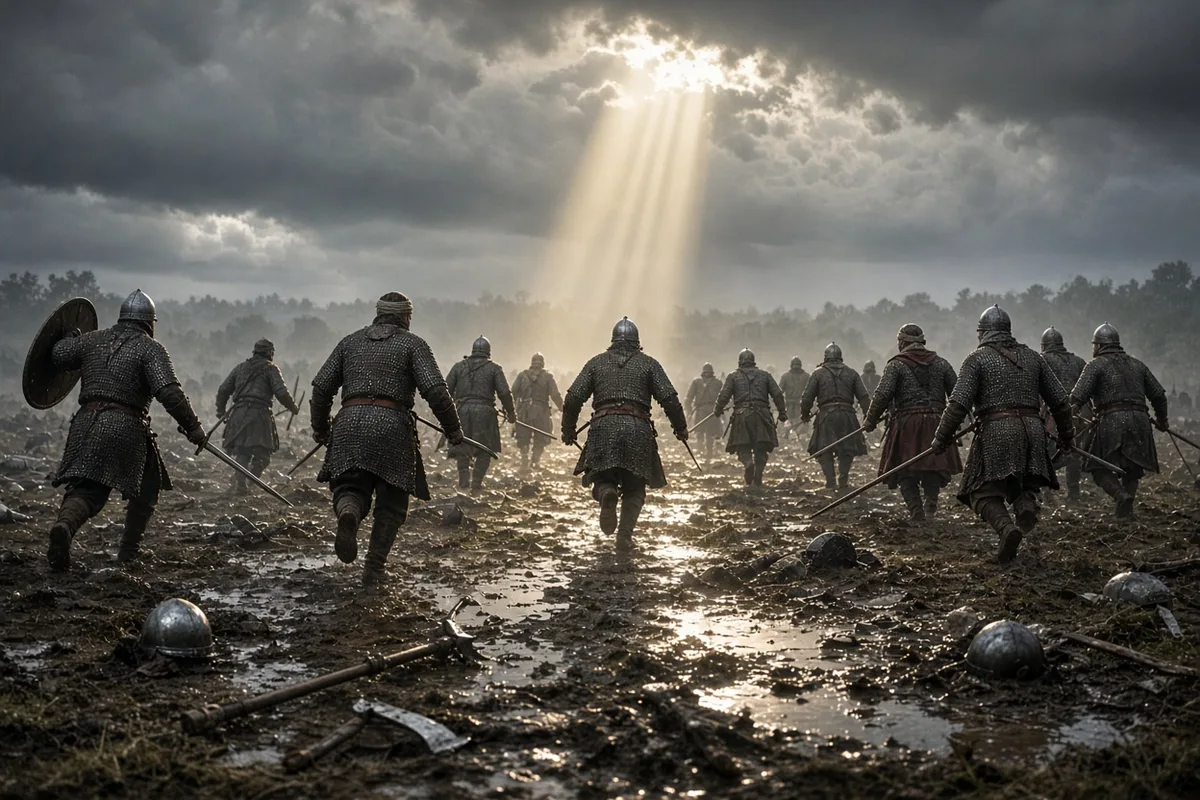 Clovis and his Frankish army defeated the Alemanni at Tolbiac, securing a decisive victory.