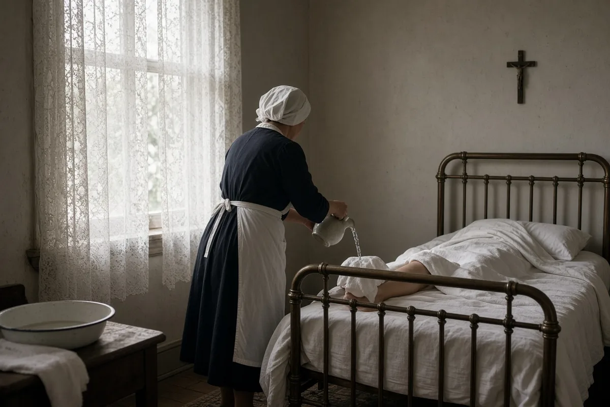 Lourdes water was applied directly to the affected area in 1953 as part of the healing process.
