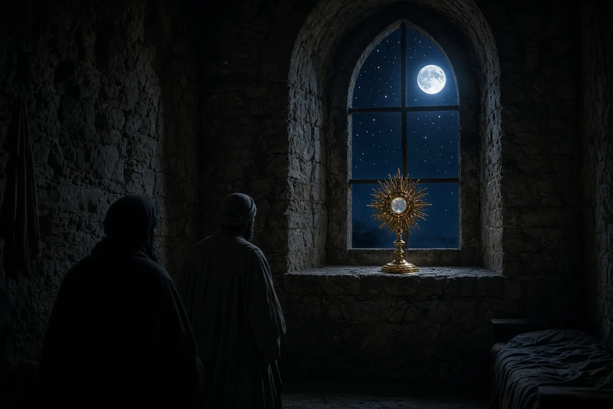 Clare prayed before the exposed Host as the mercenaries reached the convent garden.