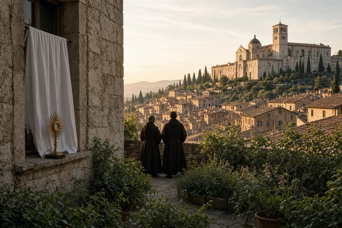 Assisi and the community of San Damiano were spared through Clare's act of faith.