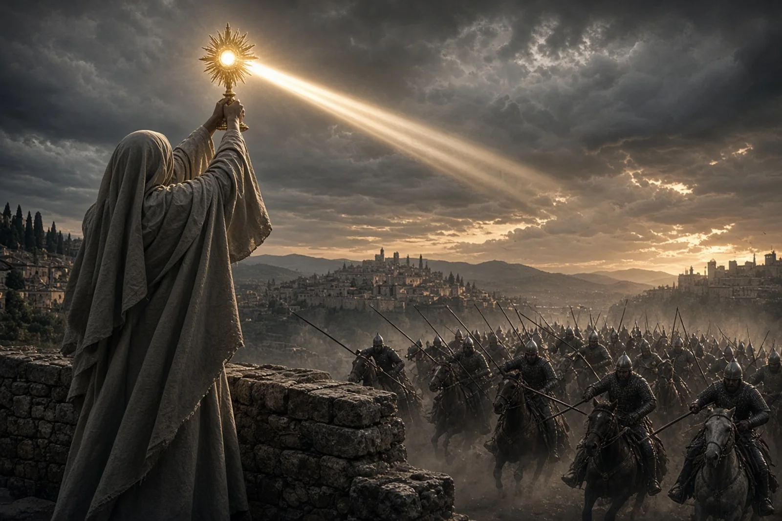 St. Clare Defends Assisi with the Eucharist