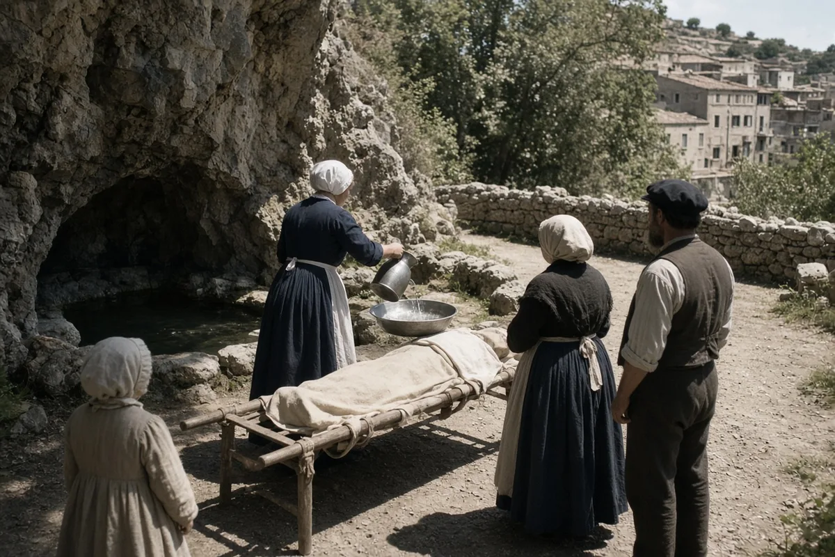 Application of Lourdes water was recorded in contemporary accounts of the 1891 healing.