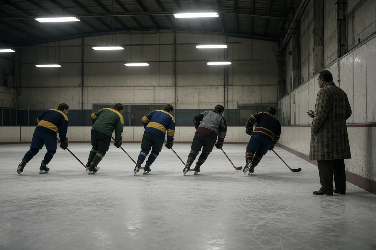 Coach Herb Brooks assembled the U.S. team from college players and drilled them with grueling conditioning sessions to build endurance and unity.
