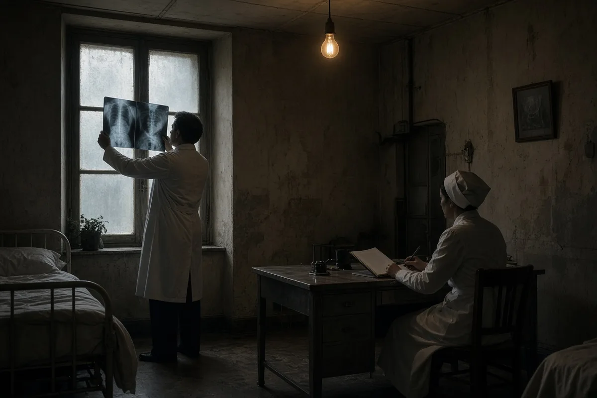 Physicians documented Anne-Marie Ménage's advanced abdominal tuberculosis with X-rays before her departure for Lourdes.