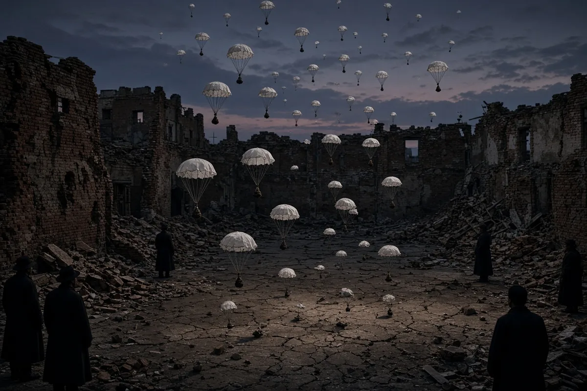 Gail Halvorsen began dropping candy tied to handkerchief parachutes over West Berlin during the airlift.