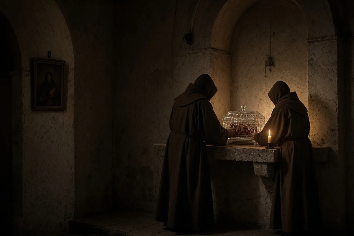 The relics were preserved and venerated from the eighth century onward.